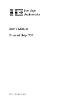 Preview for 1 page of Iron Age Audioworks Channel Strip CS1 User Manual