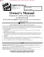 Iron & Oak BHVH2216GX Owner'S Manual preview