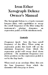 Iron Ether Xerograph Deluxe Owner'S Manual preview