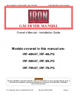 Предварительный просмотр 1 страницы IRON IRF-40LPG Owner'S And Installer'S Manual