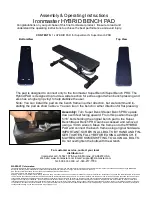 Preview for 1 page of Ironmaster HYBRID BENCH PAD Assembly & Operating Instructions