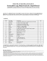 Ironmaster Leg Attachment for SuperBench Assembly & Operating Instructions preview