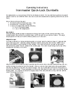 Preview for 1 page of Ironmaster Quick-Lock Dumbells Operating Instructions