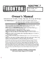 Preview for 1 page of Ironton 30746 Owner'S Manual