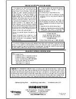 Preview for 12 page of IRROMETER IRROmesh Installation And Operating Instructions Manual