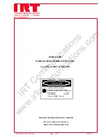 IRT Communications RWR-3085 Instruction Manual предпросмотр