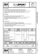 Preview for 2 page of ISA SPORT 8271 Instruction Booklet