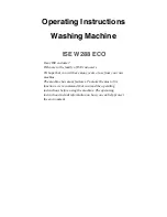 Preview for 3 page of ISE W288 ECO Operating Instructions Manual