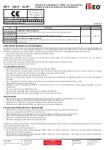 Preview for 1 page of Iseo 214910654 D Series Instructions For The Installation, Use And Maintenance