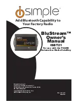 Preview for 1 page of iSimple BluStream ISBT21 Owner'S Manual