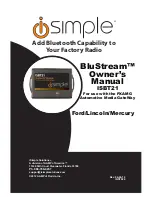 iSimple blustream Owner'S Manual preview