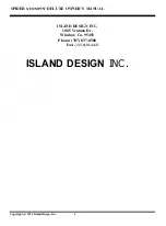 Preview for 4 page of Island Design Spider Stompin Deluxe Installation And Service Manual