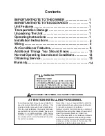 Предварительный просмотр 2 страницы Islandaire EZ2609A2C1S44AA Installation Instructions And Owner'S Manual