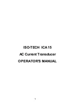 Preview for 1 page of Iso-Tech ICA 15 Operator'S Manual