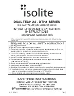 Isolite DTH2 SERIES Installation And Operating Instructions Manual preview