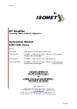 Preview for 1 page of ISOMET RFA1160-4-(ZP)-PO Instruction Manual