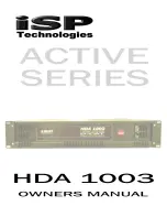 Preview for 1 page of iSP HDA 1003 Owner'S Manual