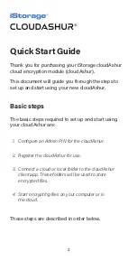 Предварительный просмотр 2 страницы iStorage cloudAshur Quick Start Manual