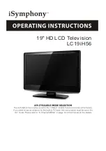iSymphony LC19iH56 Operating Instructions Manual preview