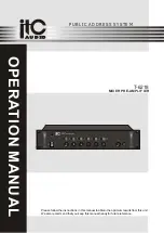 Preview for 1 page of ITC Audio T-6218 Operation Manual