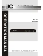 ITC Audio T-6222S Operation Manual preview