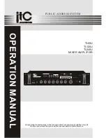 ITC Audio TI-120U Operation Manual preview