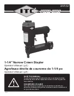 ITC 1-1/4" Narrow Crown Stapler Operator'S Manual предпросмотр