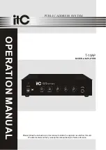 Предварительный просмотр 1 страницы ITC T-10AP Operation Manual