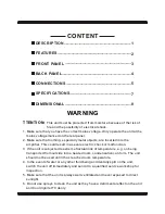 Preview for 2 page of ITC TA-H10 PRECISION SERIES Owner'S Manual