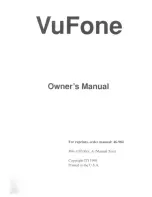 Предварительный просмотр 1 страницы ITI VuFone Owner'S Manual