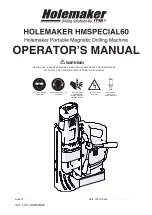 Itm HOLEMAKER HMSPECIAL 60 Operator'S Manual предпросмотр