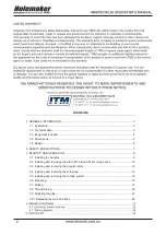 Предварительный просмотр 2 страницы Itm HOLEMAKER HMSPECIAL 60 Operator'S Manual