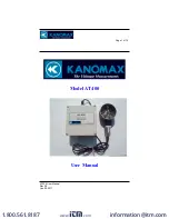 Itm Kanomax AT400 User Manual предпросмотр