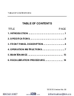 Предварительный просмотр 2 страницы Itm TES-1316 Instruction Manual