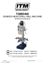 Itm TGMD400 Operator'S Manual предпросмотр