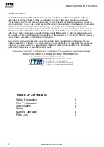 Предварительный просмотр 2 страницы Itm TGMD400 Operator'S Manual