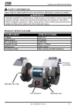 Предварительный просмотр 3 страницы Itm TM400-150 Operator'S Manual