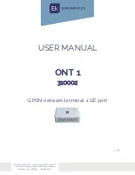 Предварительный просмотр 1 страницы ITS Telecom EKSELANS ONT 1 User Manual