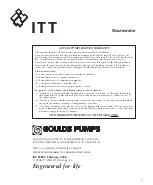 Предварительный просмотр 11 страницы ITT Goulds Pump SP02 Manual