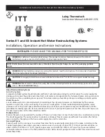 ITT Laing Thermotech E1 Series Installation, Operation And Service Instructions preview