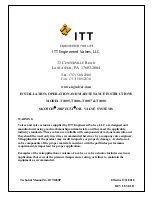 Предварительный просмотр 1 страницы ITT SKOTCH TRIFECTA T1005 Installation, Operation And Maintenance Instructions