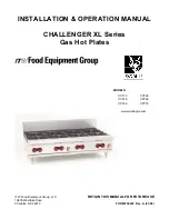 ITW Food Equipment Group CHALLENGER XL Series CCT12 Installation & Operation Manual preview