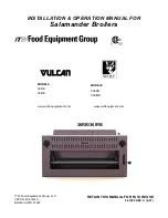 ITW Food Equipment Group Vulcan-Hart Salamander 36IRB Installation & Operation Manual предпросмотр