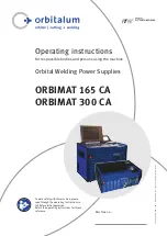 Preview for 1 page of ITW Orbitalum ORBIMAT 165 CA Operating Instructions Manual