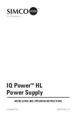 ITW Simco-Ion IQ Power HL Installation And Operating Instructions Manual предпросмотр