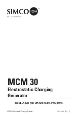 Preview for 1 page of ITW SIMCO ION MCM 30 Installation And Operating Instructions Manual