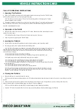 Предварительный просмотр 4 страницы Iveco DAILY VAN Vehicle Instruction Card