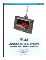 IVIE IE-45 Owner'S/Operator'S Manual preview