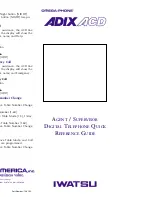 Preview for 1 page of Iwatsu ADIX ACD Quick Reference Manual