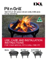 Preview for 1 page of IXL PIT N GRILL IXLPGKITDEL Use & Care And Installation Manual